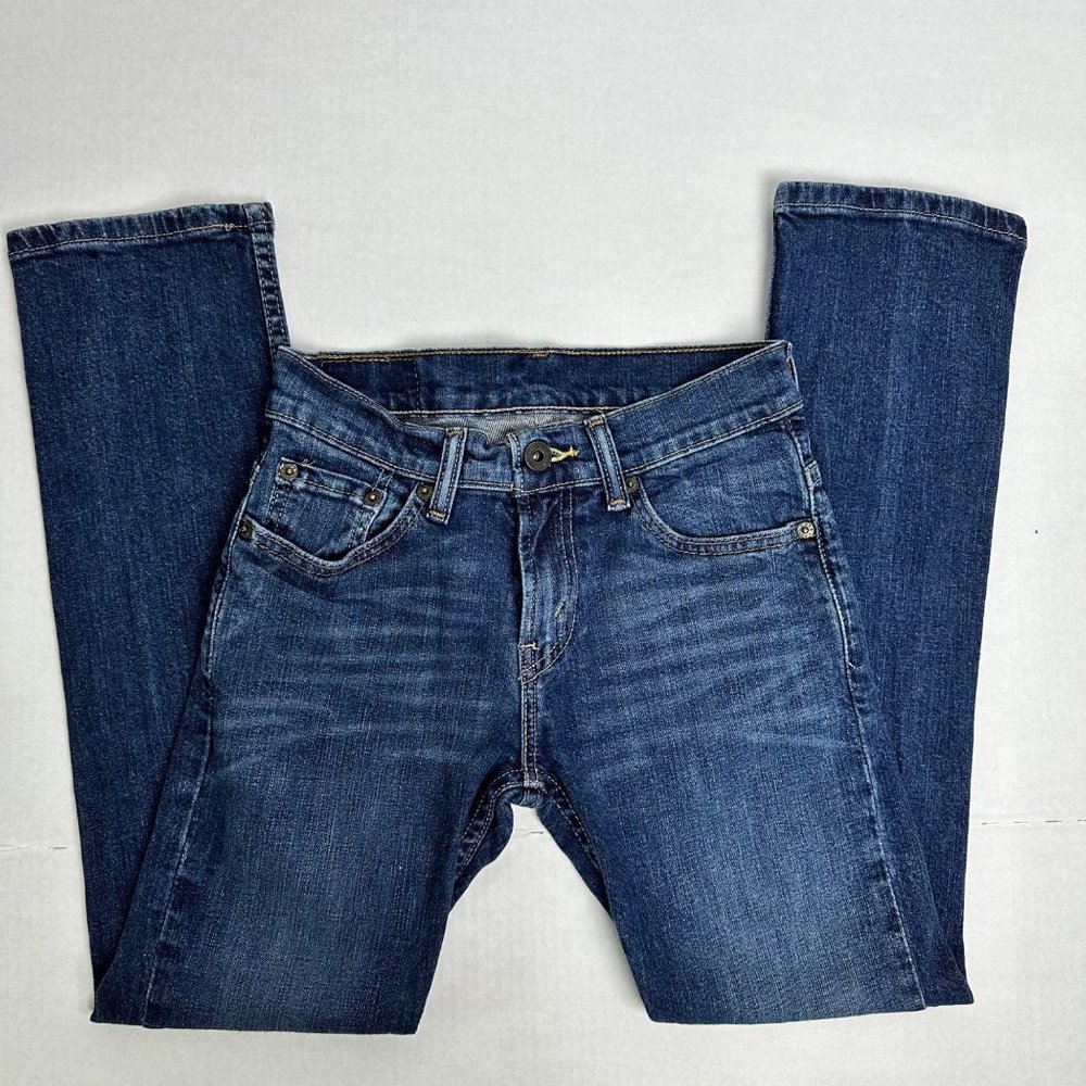 LEVIS | Skinny 511 Medium Wash Distress Fade Denim Jeans | Size 10R 25x25 - Picture 4 of 11